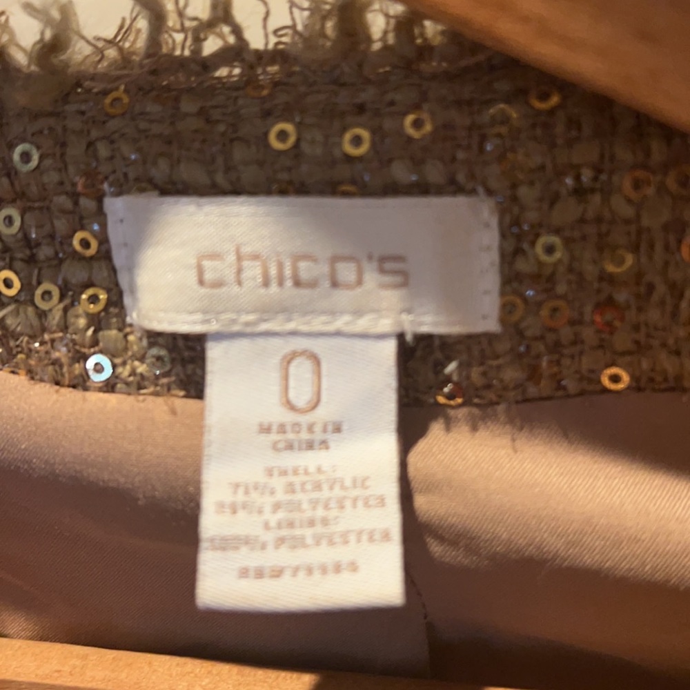 Chicos Sequin Button Blazer Size 0 - image 5